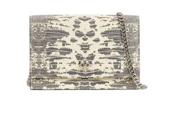 Skull Embossed Mini Bag, Leather, Grey/Cream, 527147, B/DB, 3*